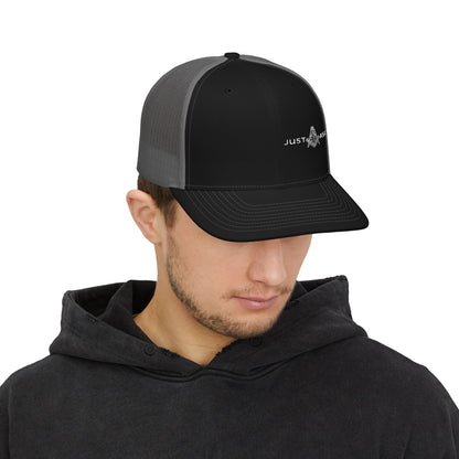 Just Ask Embroidered Snapback Trucker Hat