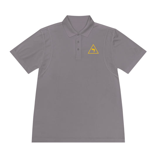 Men's Orange Sport Polo with Yellow Triangle Logo — Athletic Golf & Team Shirt