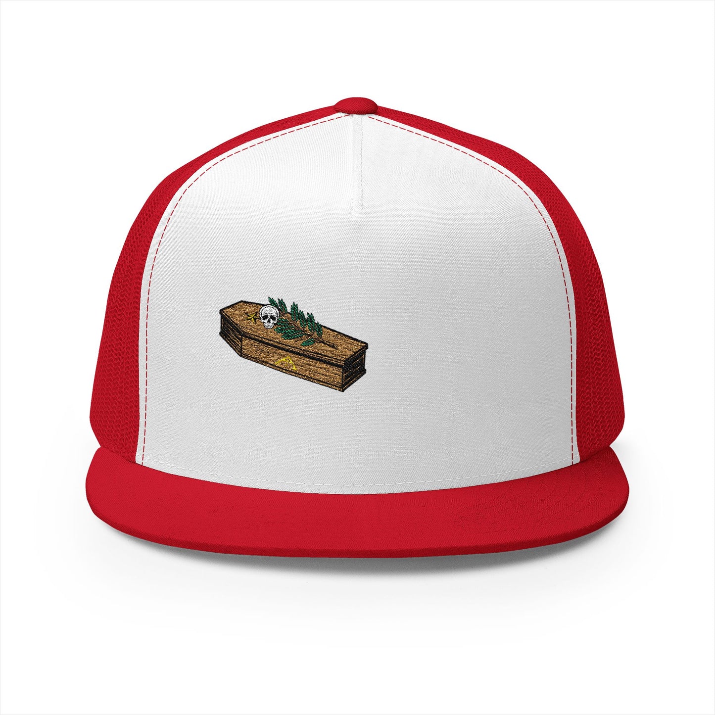 The Masters Coffin Embroidered Fishing Lure Trucker Cap - Retro Outdoor Angler Hat